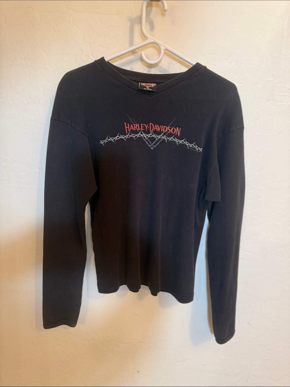 Harley-Davidson Black Long Sleeve Top with Red Logo